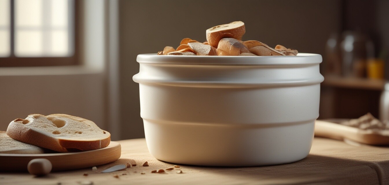 Ceramic crock for bread fermentation.